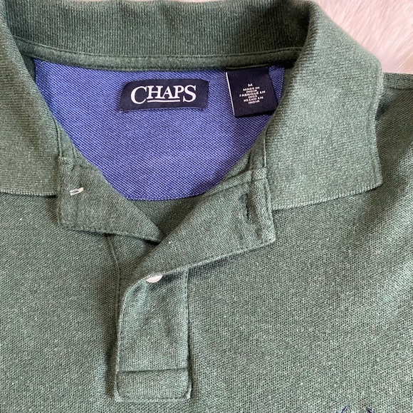 CHAPS green short sleeved Polo shirt men’s medium - Picture 2 of 9